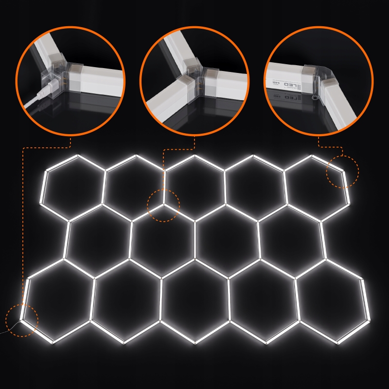 Hexagon do garażu LED 496W 5000K 5422