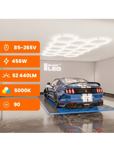 Hexagon do garażu LED 496W 5000K 5422