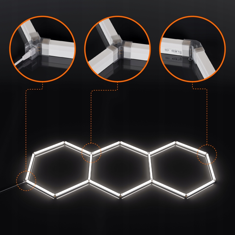 Hexagon do garażu LED 128W 6000K 5433