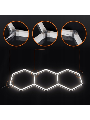 Hexagon do garażu LED 128W 6000K 5433