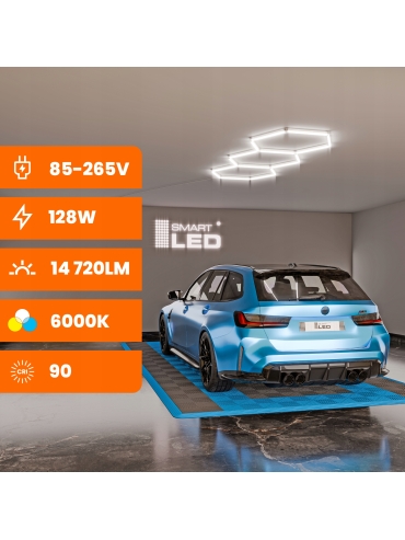 Hexagon do garażu LED 128W 6000K 5433