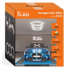 Hexagon do garażu LED 128W 6000K 5433