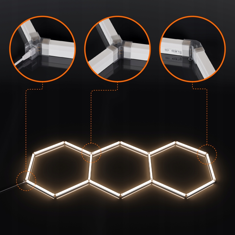 Hexagon do garażu LED 128W 4000K 5432