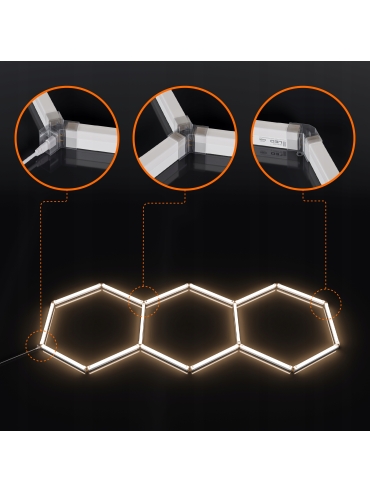 Hexagon do garażu LED 128W 4000K 5432