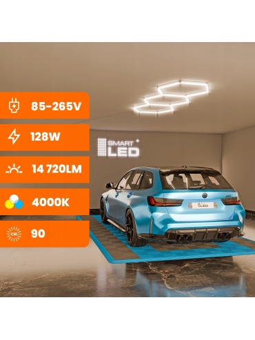 Hexagon do garażu LED 128W 4000K 5432