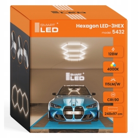 Hexagon do garażu LED 128W 4000K 5432