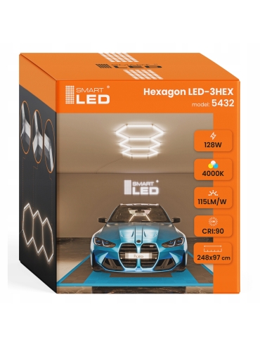 Hexagon do garażu LED 128W 4000K 5432