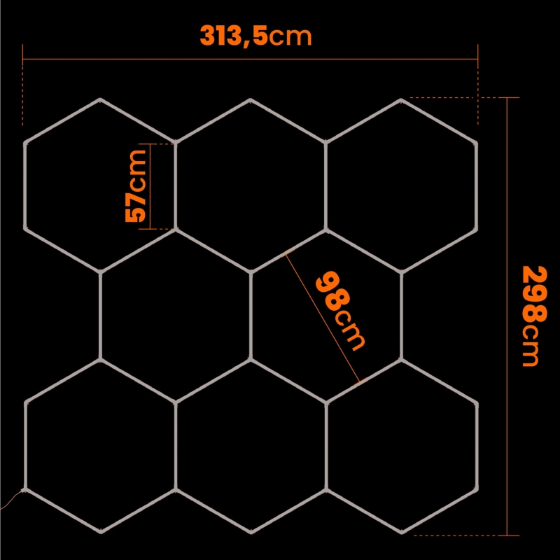 Hexagon do garażu LED 280W 6500K 5402