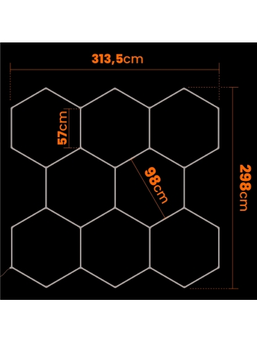 Hexagon do garażu LED 280W 6500K 5402