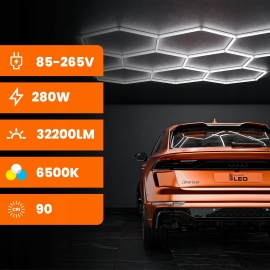 Hexagon do garażu LED 280W 6500K 5402