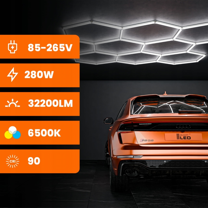 Hexagon do garażu LED 280W 6500K 5402