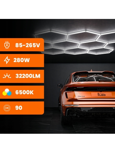 Hexagon do garażu LED 280W 6500K 5402