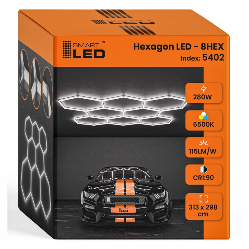 Hexagon do garażu LED 280W 6500K 5402