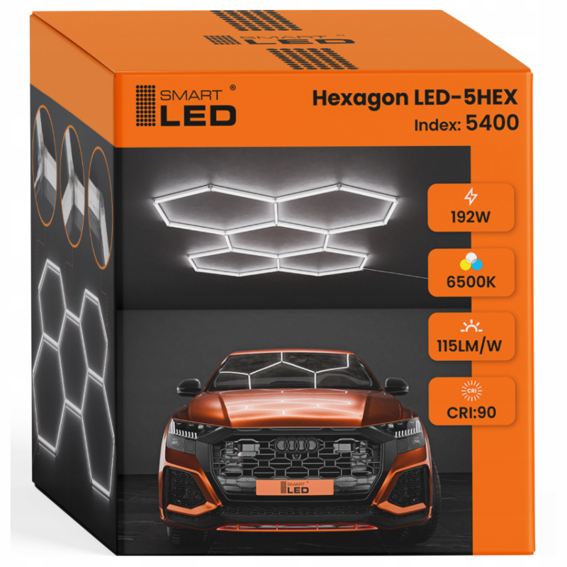 Hexagon do garażu LED 192W 6500K 5400