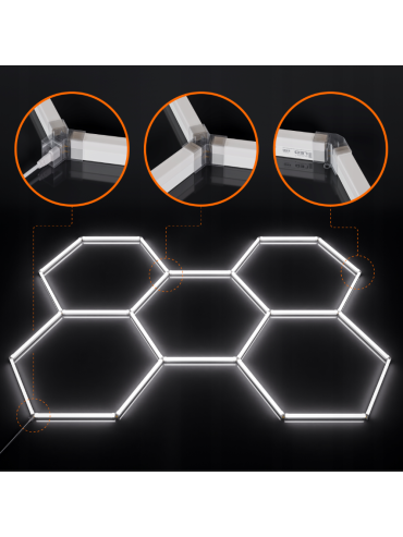 Hexagon do garażu LED 192W 6500K 5400