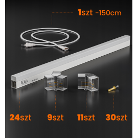 Hexagon do garażu LED 192W 6500K 5400