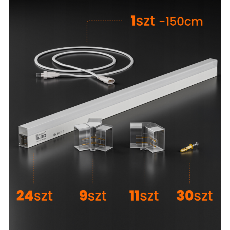 Hexagon do garażu LED 192W 6500K 5400