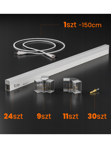 Hexagon do garażu LED 192W 6500K 5400